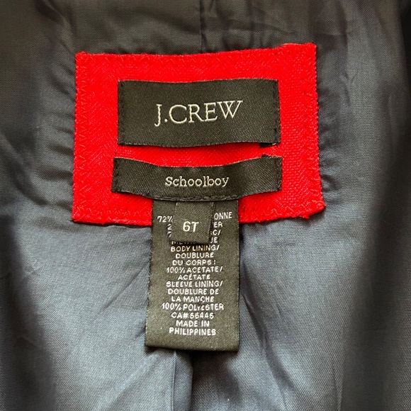 J Crew Schoolboy Blazer Red Sz 6 Tall 38985 Rayon Metallic Herringbone - Picture 8 of 15